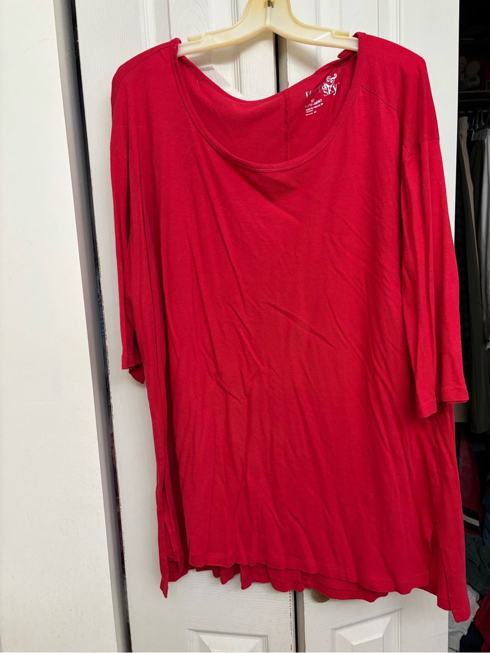 Terra and Sky Red Women's Scoop Neck Top
